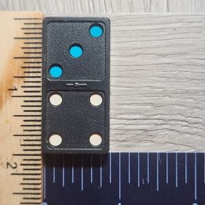 3:4 Vintage Whitman Replacement Domino Large Black Plastic Color Dots Dominoes